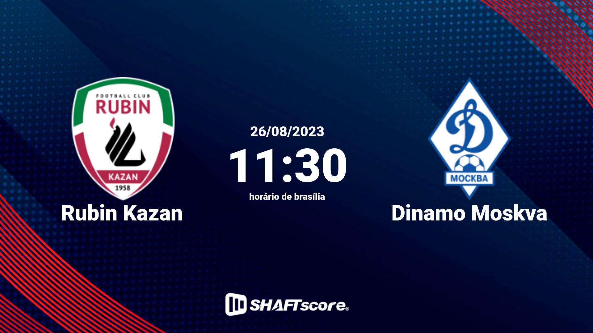 Estatísticas do jogo Rubin Kazan vs Dinamo Moskva 26.08 11:30