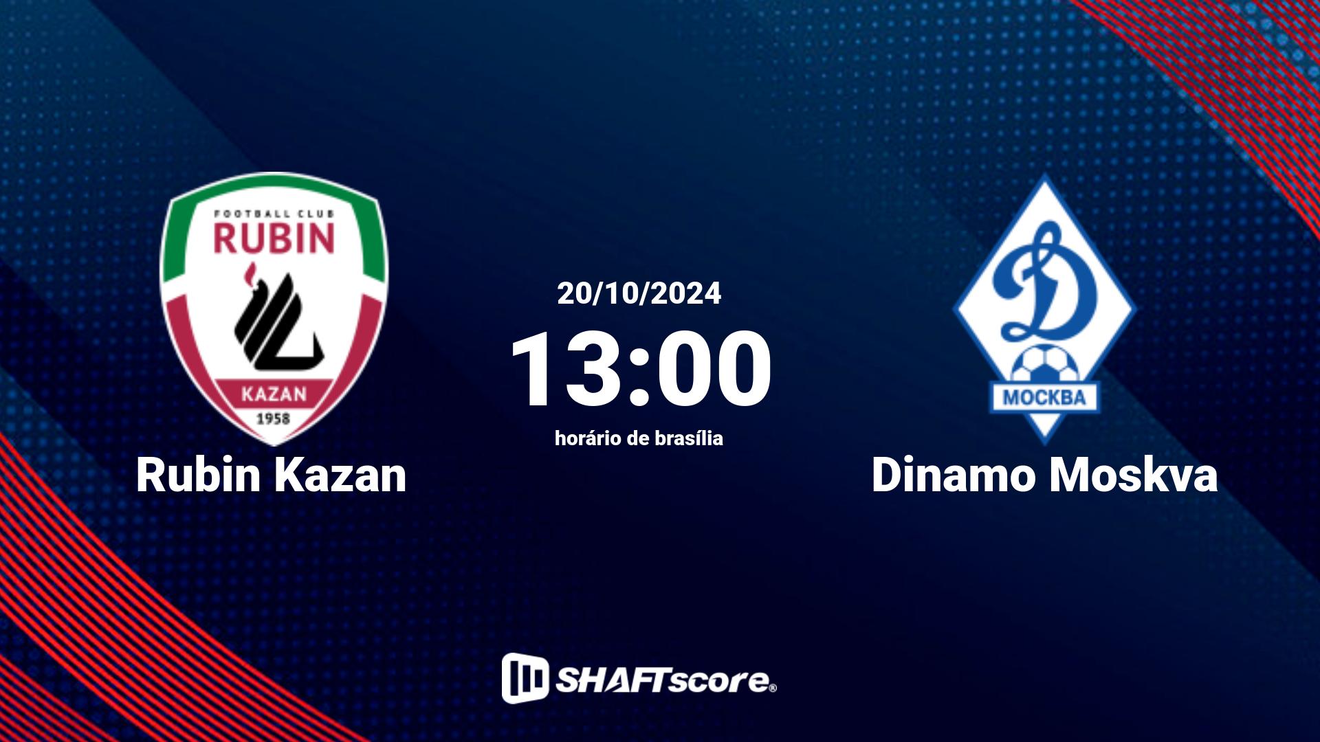 Estatísticas do jogo Rubin Kazan vs Dinamo Moskva 20.10 13:00