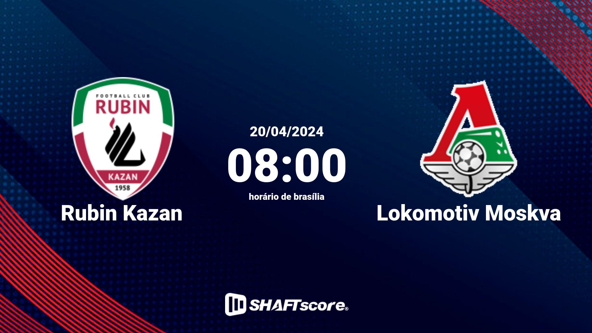 Estatísticas do jogo Rubin Kazan vs Lokomotiv Moskva 20.04 08:00