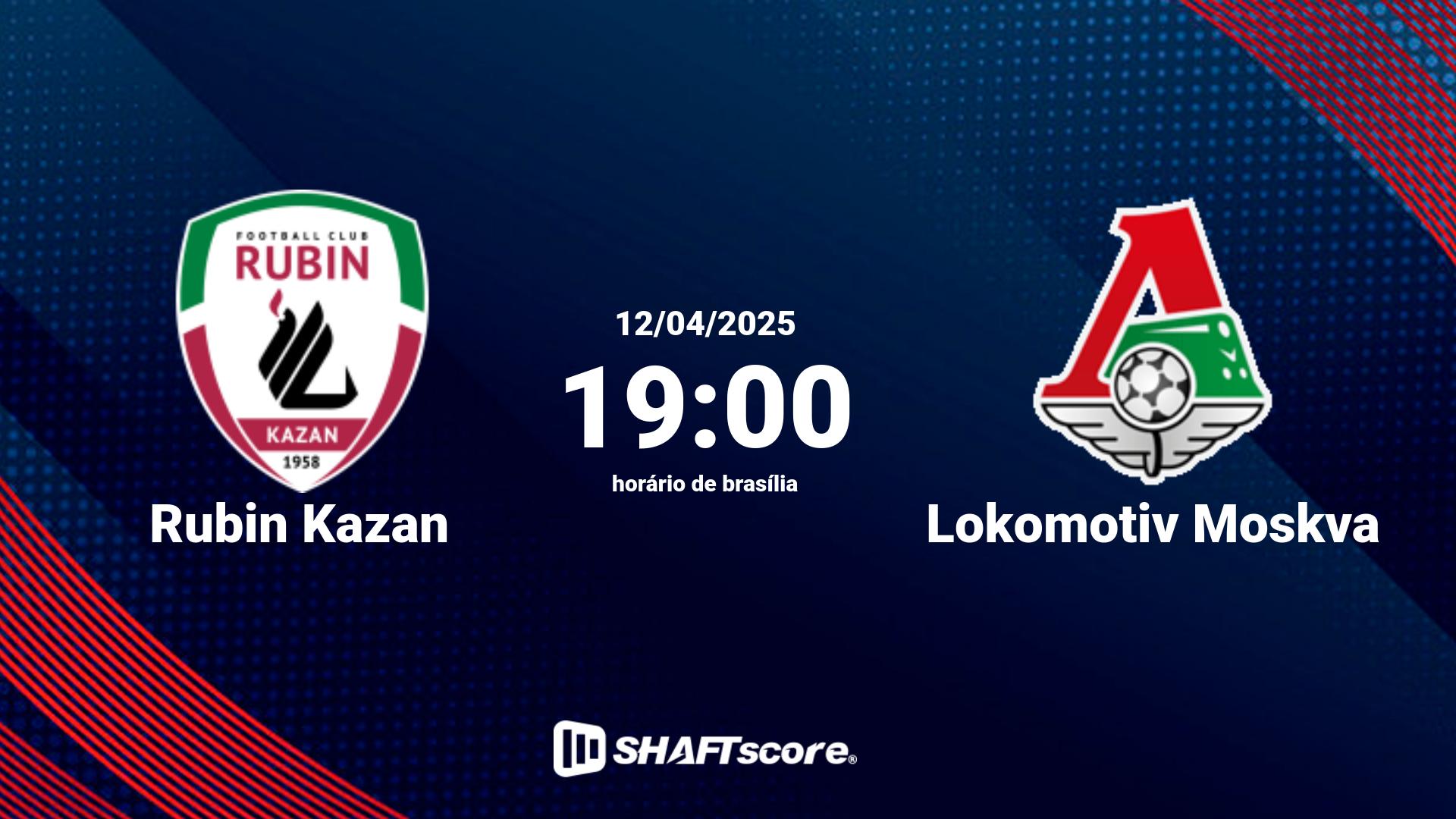 Estatísticas do jogo Rubin Kazan vs Lokomotiv Moskva 12.04 19:00