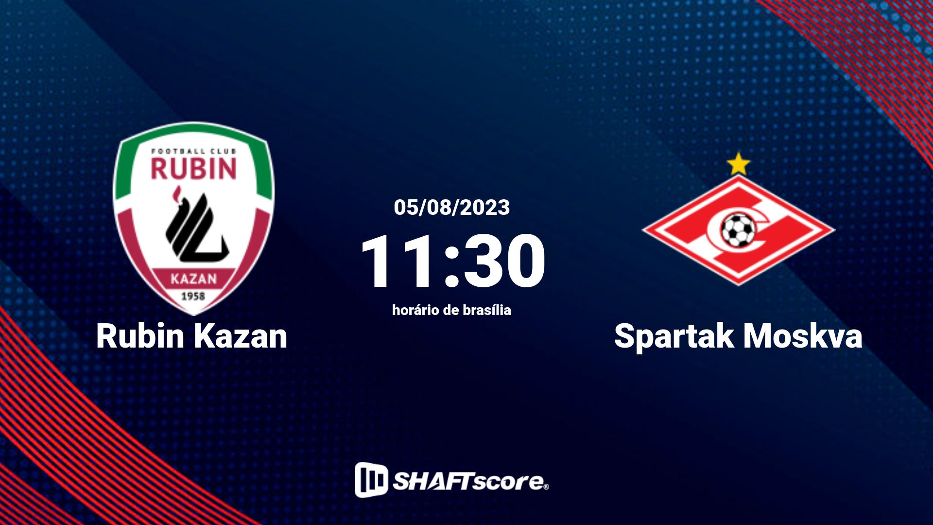 Estatísticas do jogo Rubin Kazan vs Spartak Moskva 05.08 11:30