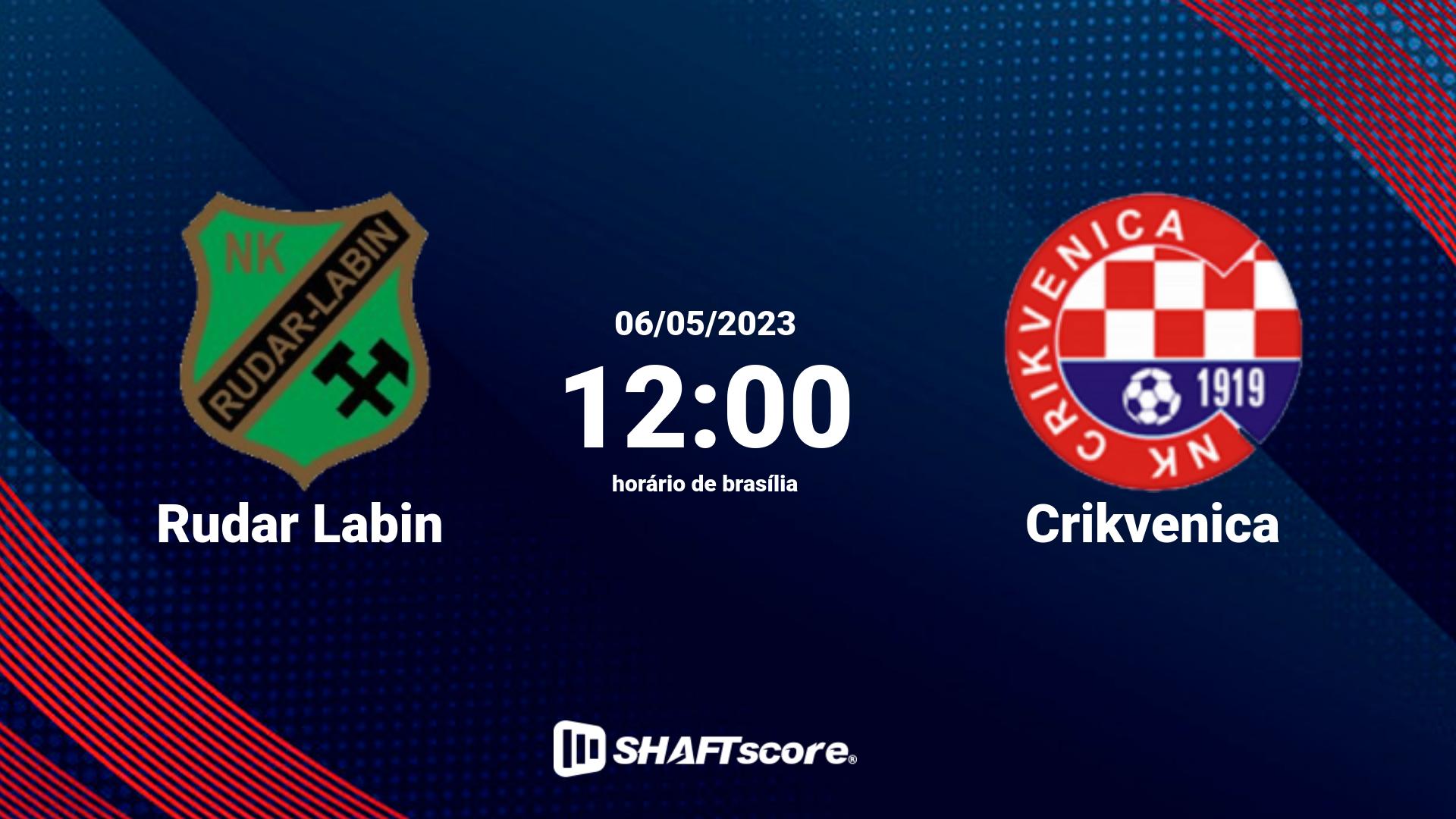 Estatísticas do jogo Rudar Labin vs Crikvenica 06.05 12:00