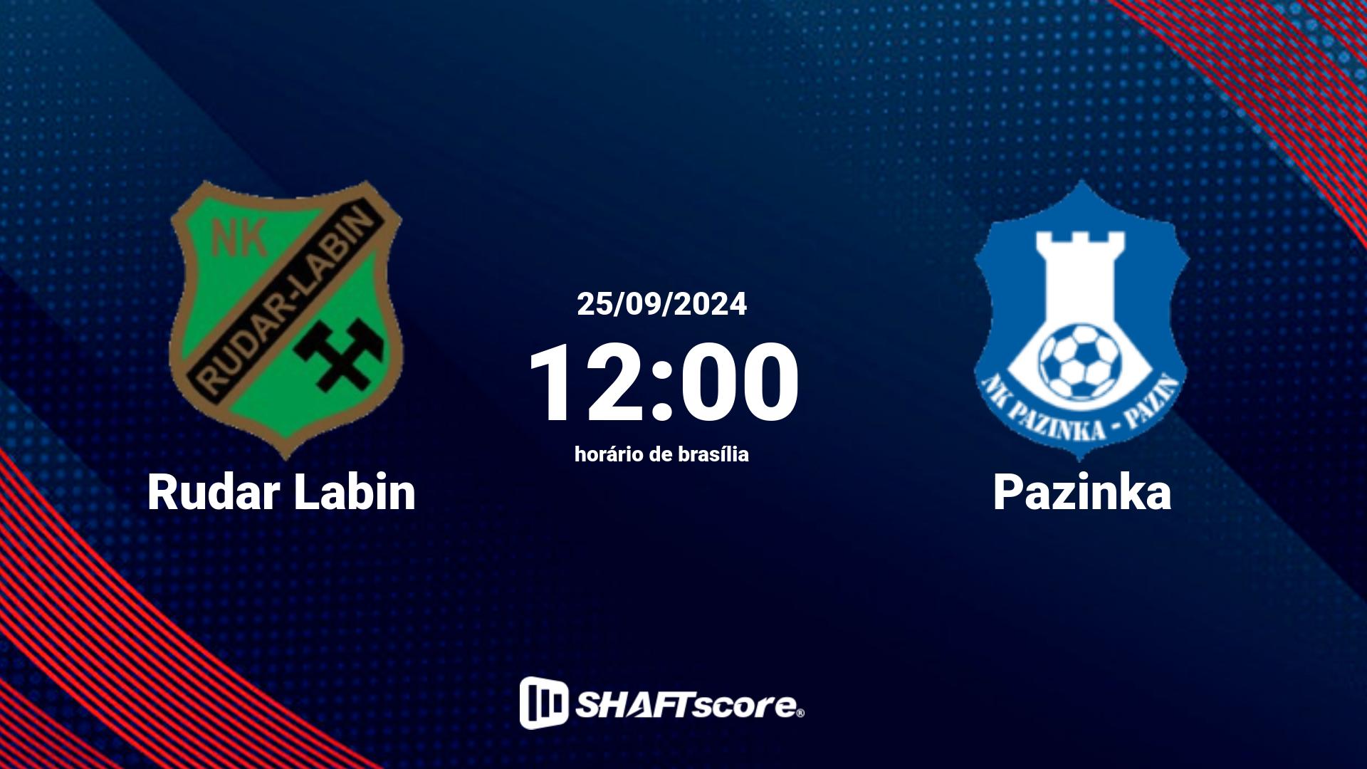 Estatísticas do jogo Rudar Labin vs Pazinka 25.09 12:00