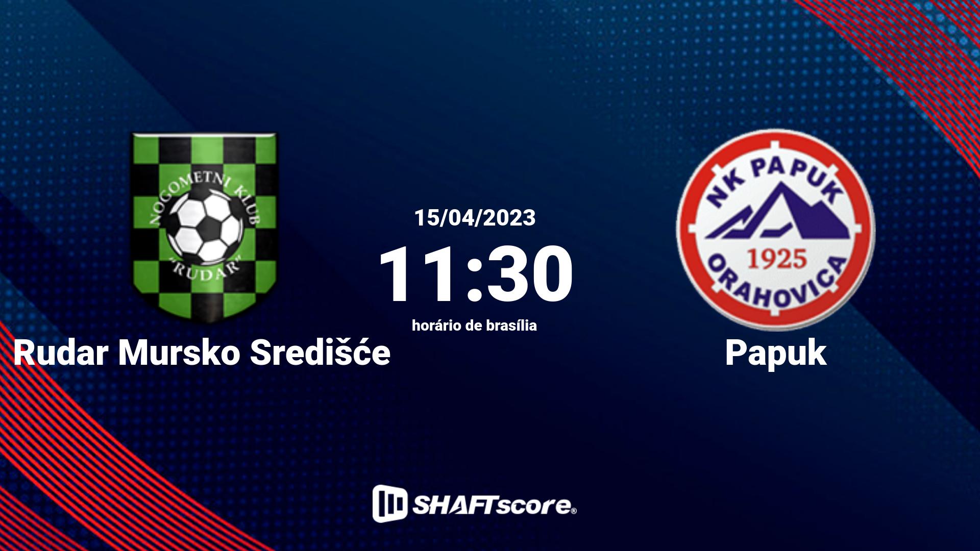 Estatísticas do jogo Rudar Mursko Središće vs Papuk 15.04 11:30