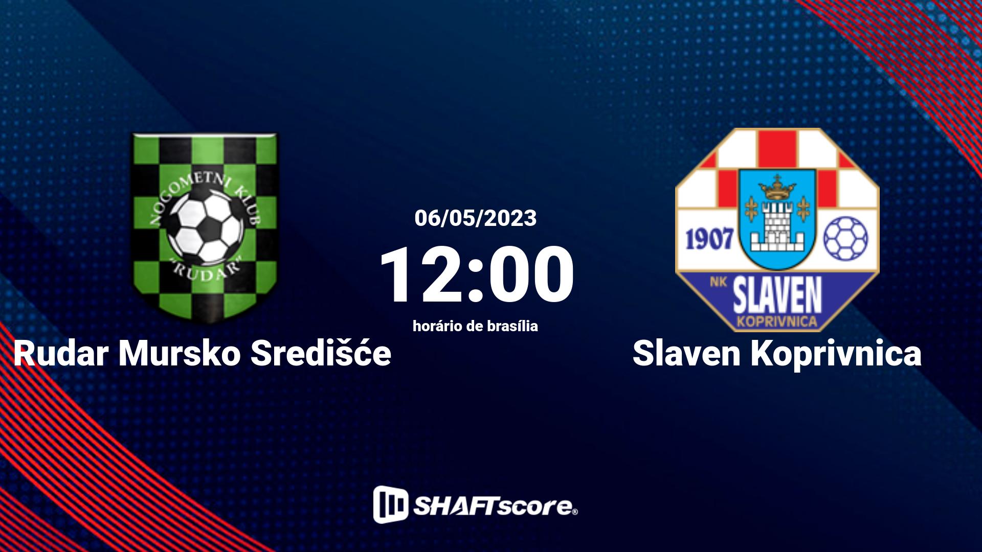 Estatísticas do jogo Rudar Mursko Središće vs Slaven Koprivnica 06.05 12:00