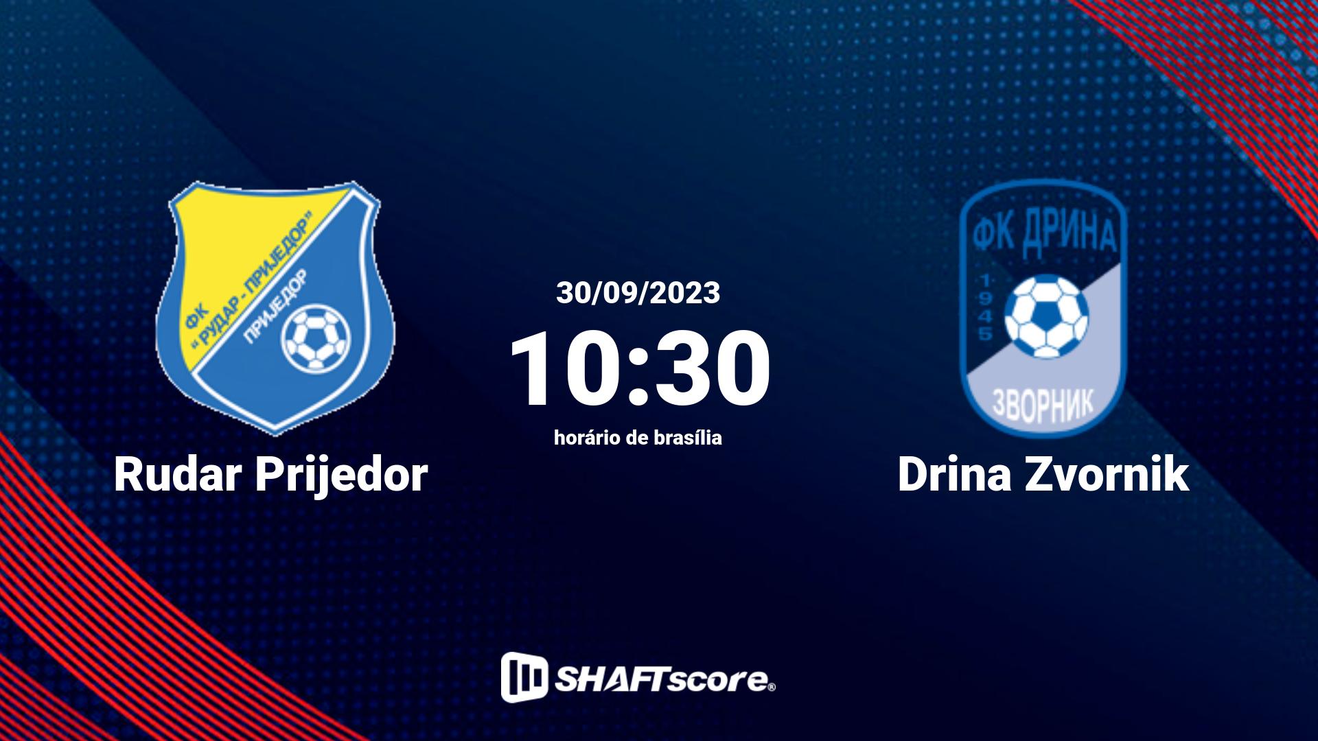 Estatísticas do jogo Rudar Prijedor vs Drina Zvornik 30.09 10:30