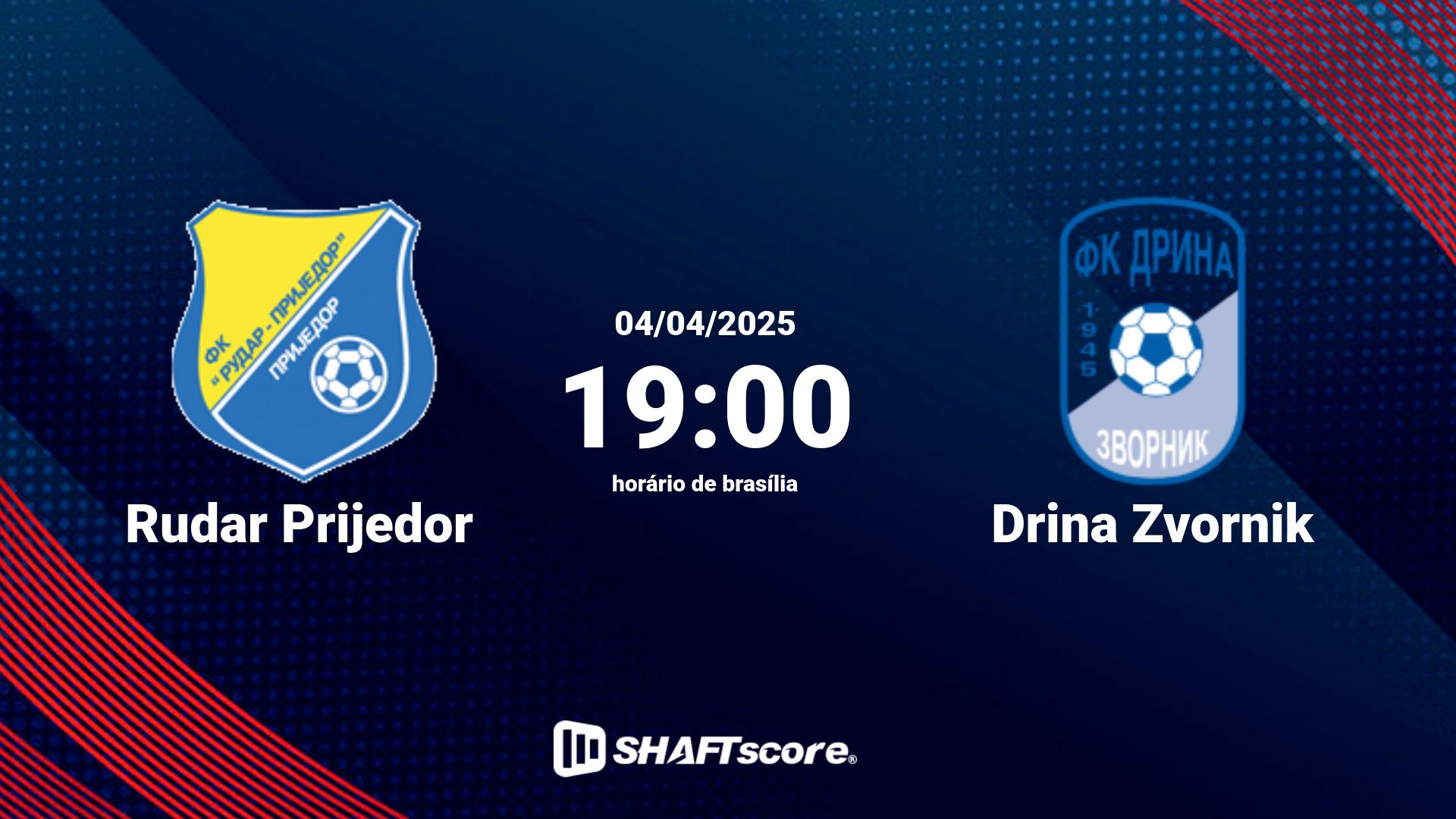 Estatísticas do jogo Rudar Prijedor vs Drina Zvornik 04.04 19:00