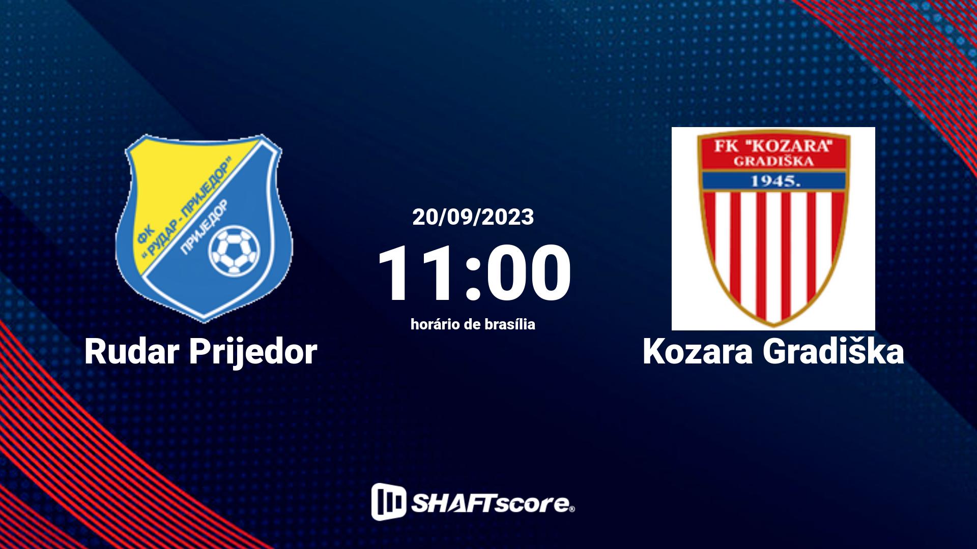 Estatísticas do jogo Rudar Prijedor vs Kozara Gradiška 20.09 11:00