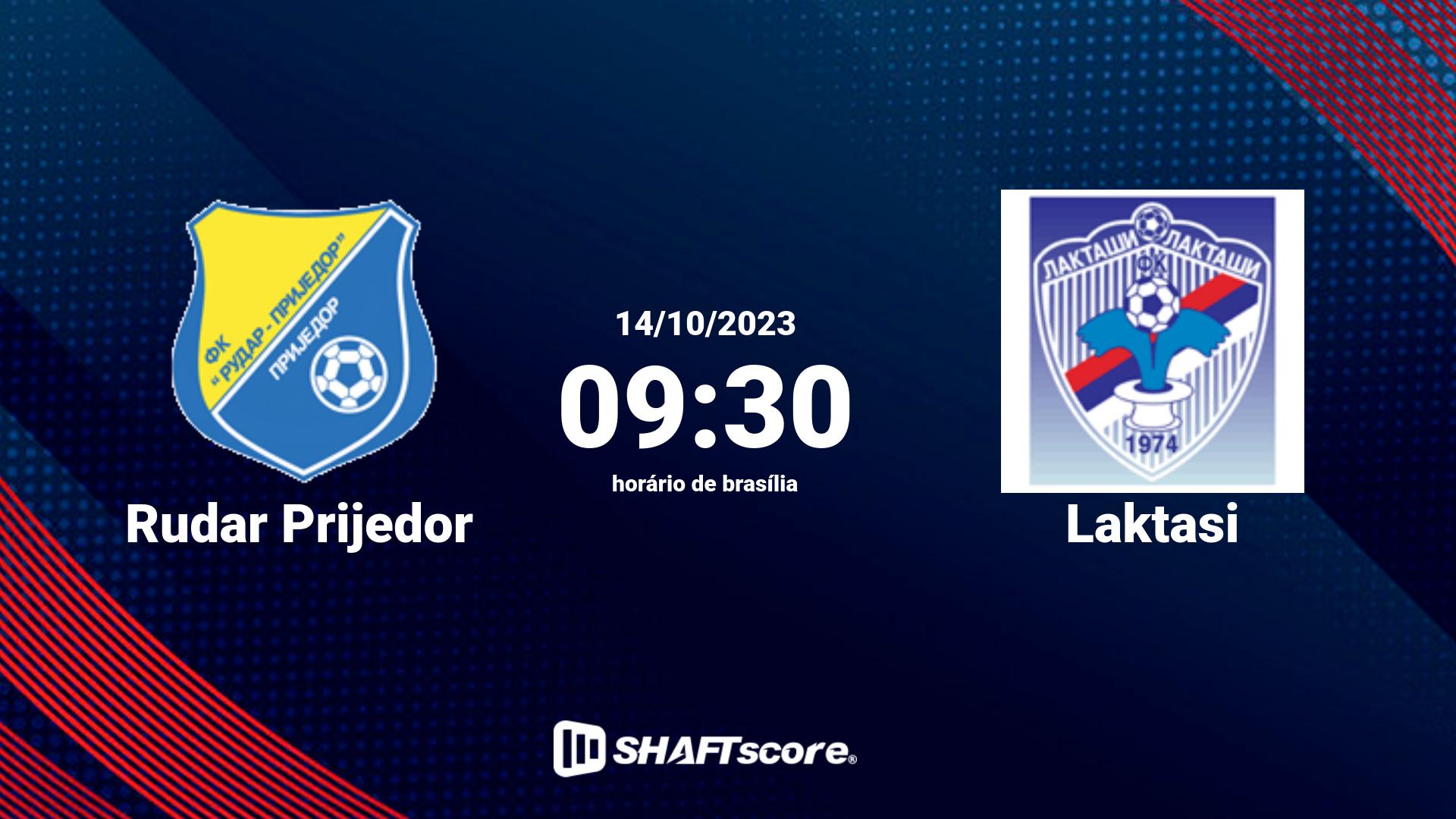 Estatísticas do jogo Rudar Prijedor vs Laktasi 14.10 09:30