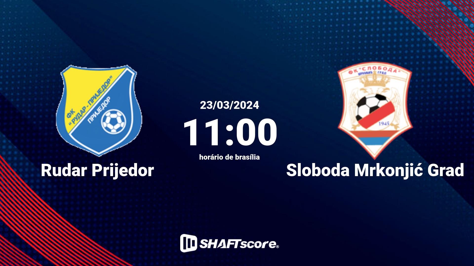 Estatísticas do jogo Rudar Prijedor vs Sloboda Mrkonjić Grad 23.03 11:00