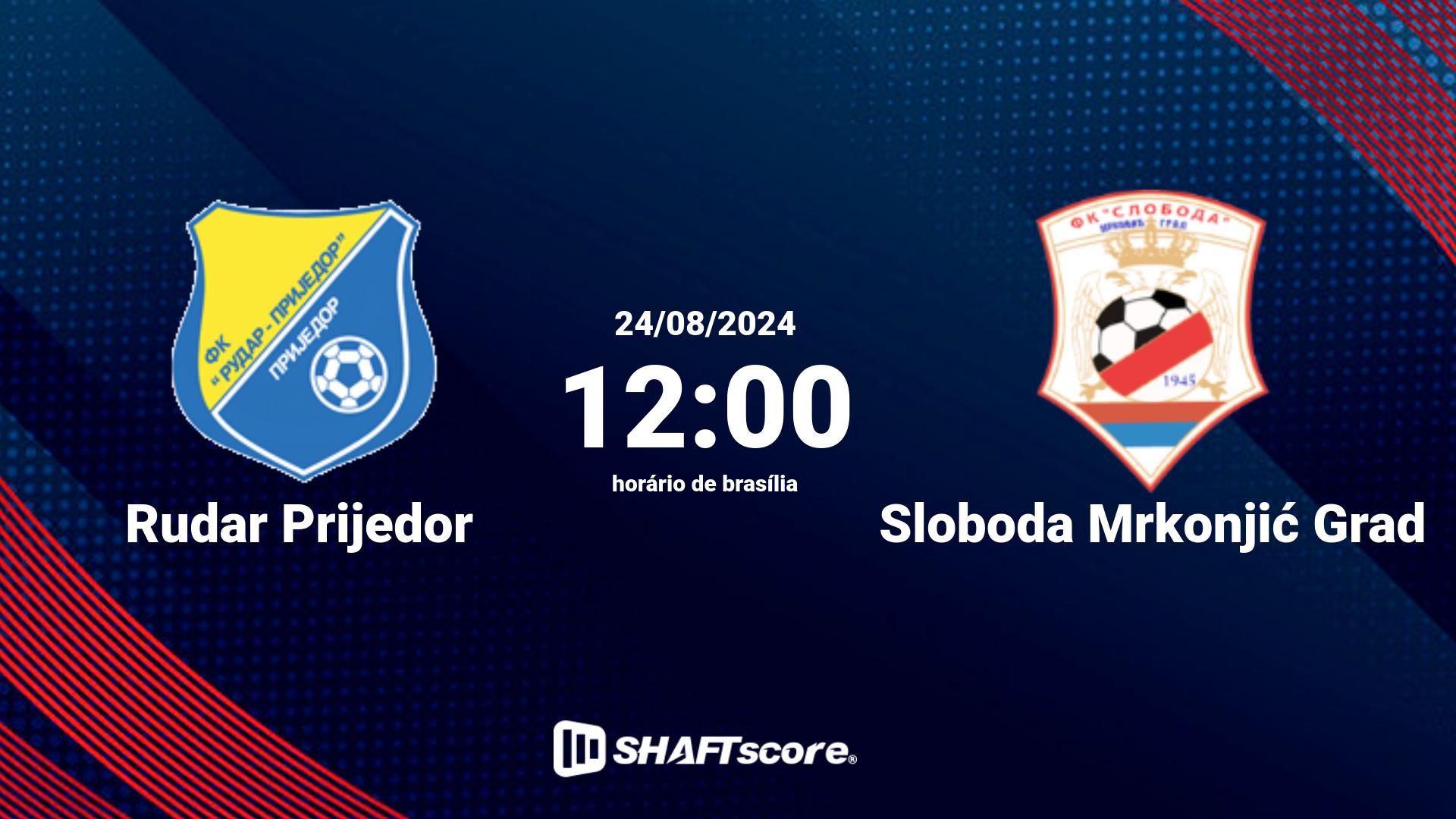 Estatísticas do jogo Rudar Prijedor vs Sloboda Mrkonjić Grad 24.08 12:00