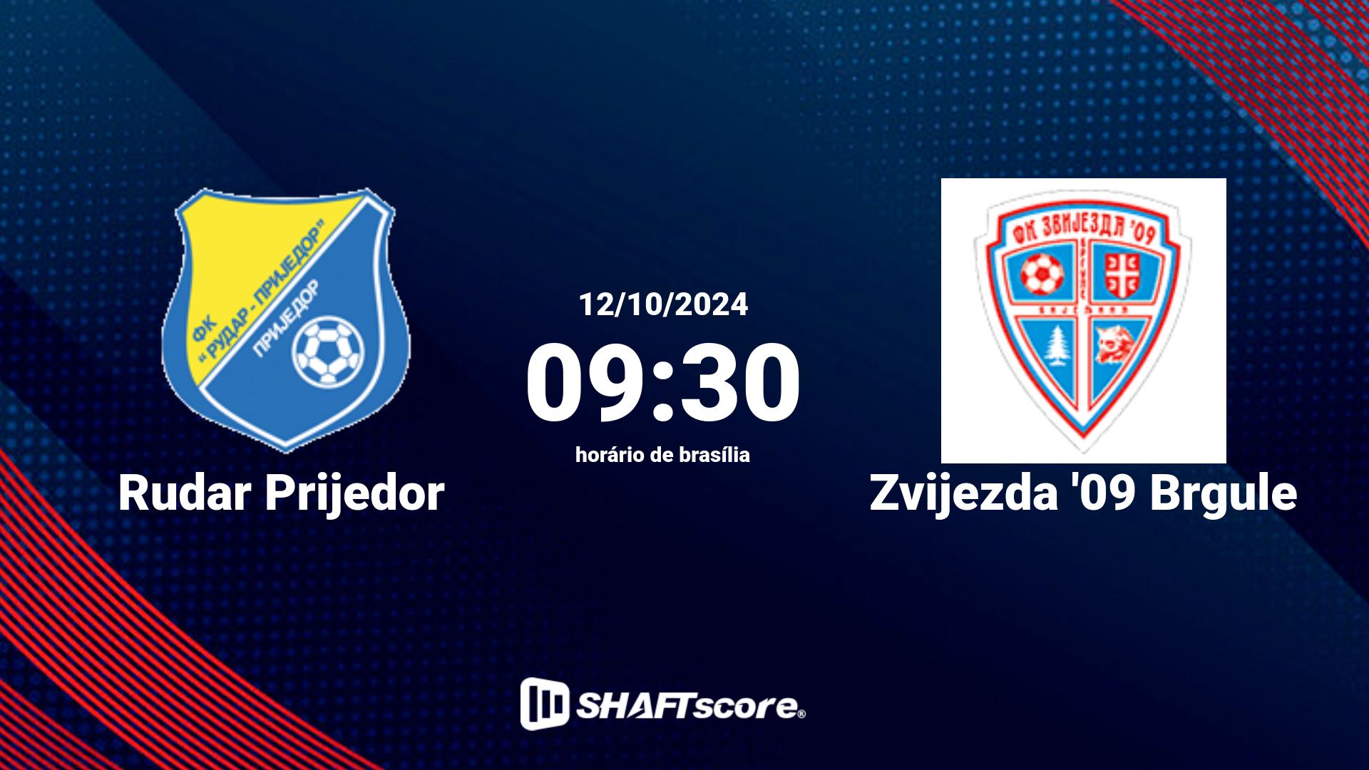 Estatísticas do jogo Rudar Prijedor vs Zvijezda '09 Brgule 12.10 09:30