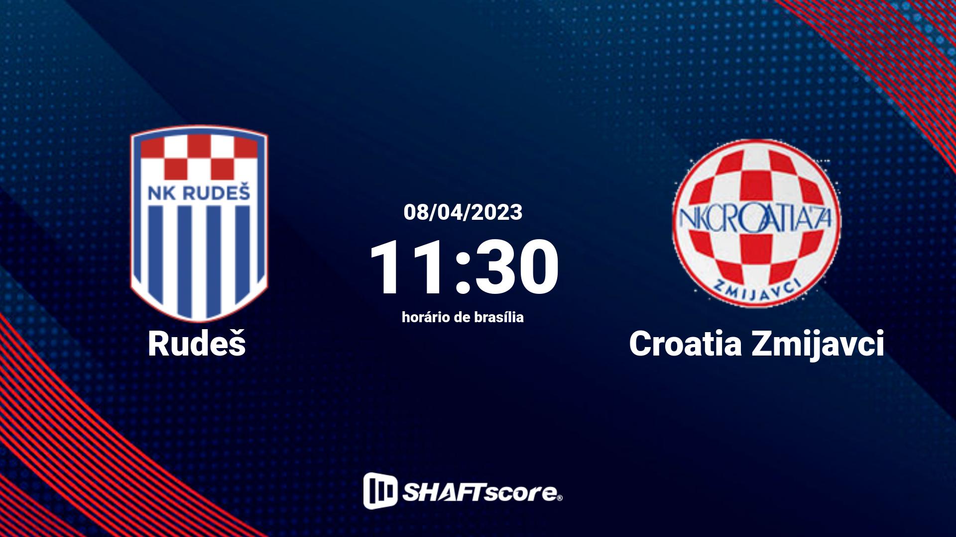 Estatísticas do jogo Rudeš vs Croatia Zmijavci 08.04 11:30