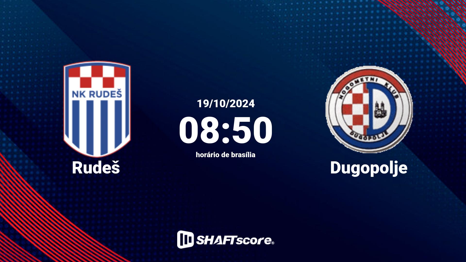 Estatísticas do jogo Rudeš vs Dugopolje 19.10 08:50