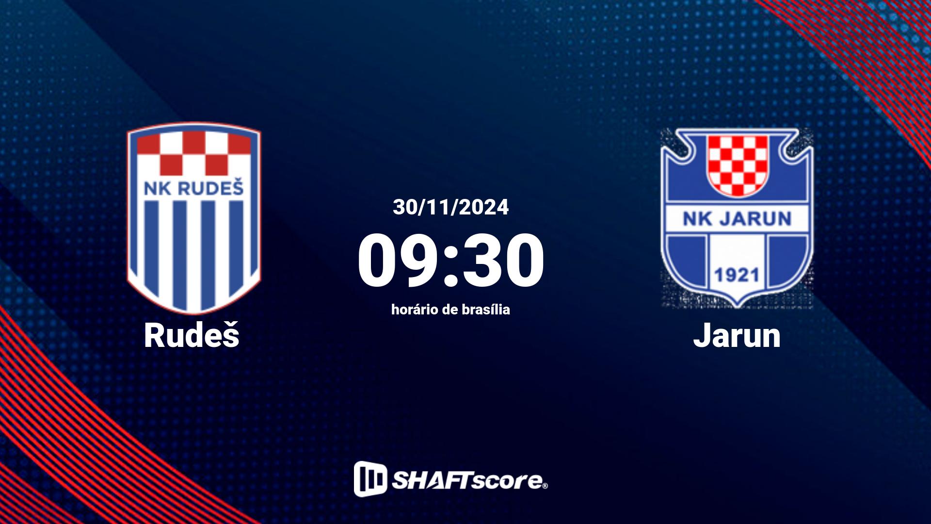 Estatísticas do jogo Rudeš vs Jarun 30.11 09:30