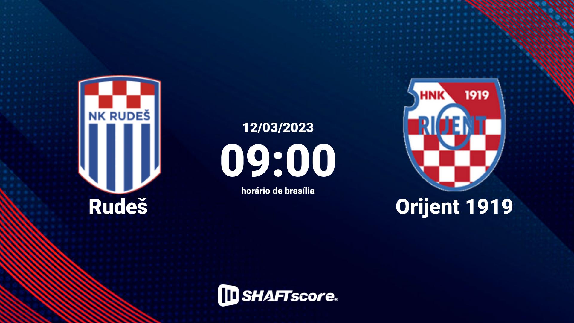 Estatísticas do jogo Rudeš vs Orijent 1919 12.03 09:00