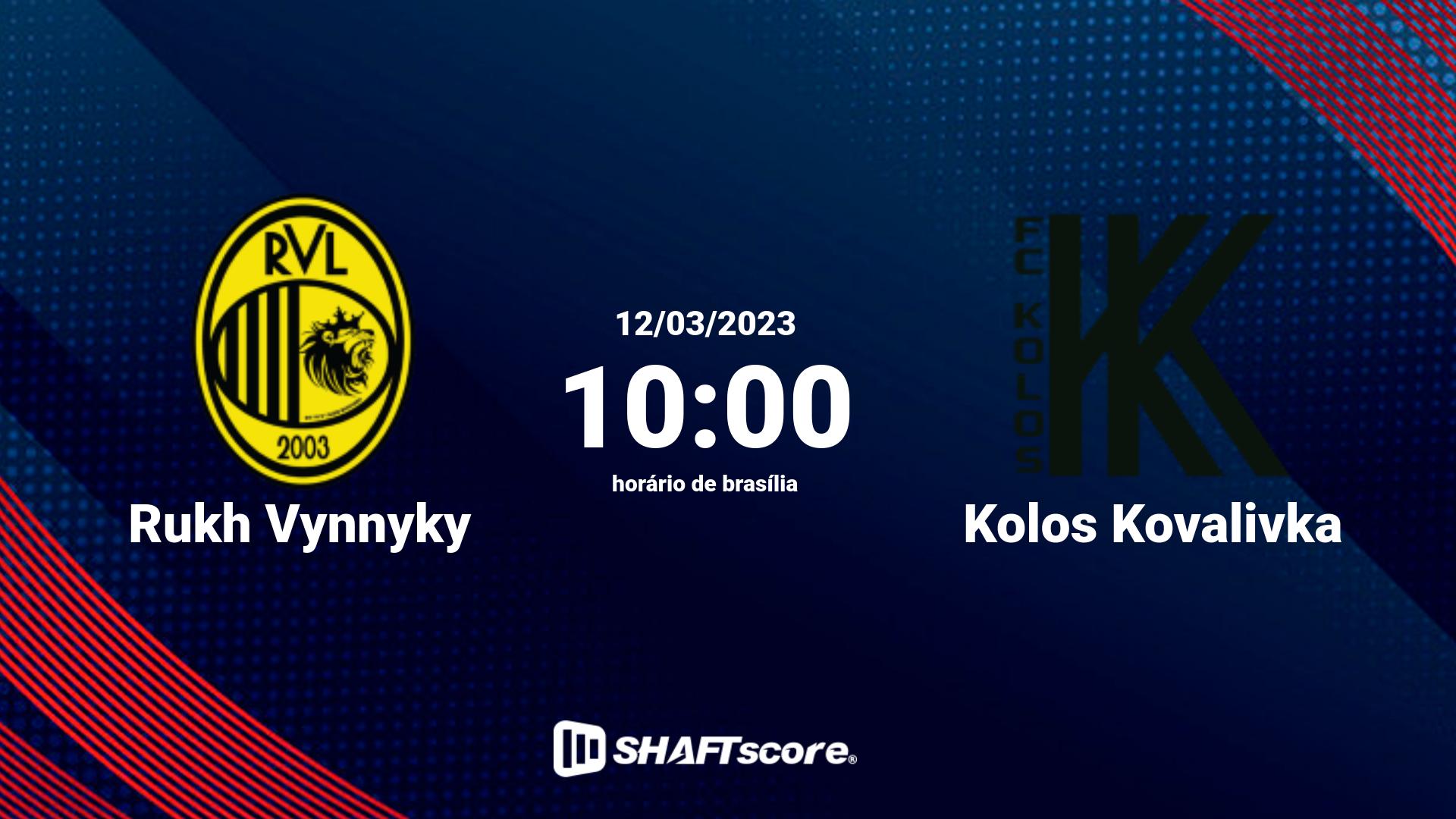 Estatísticas do jogo Rukh Vynnyky vs Kolos Kovalivka 12.03 10:00