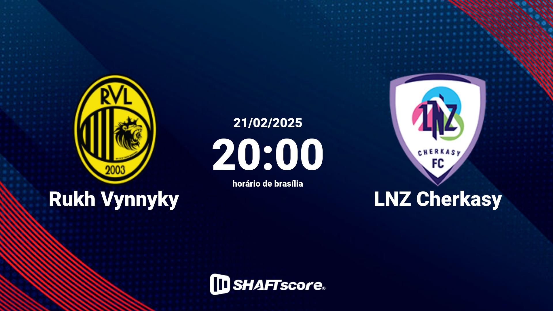 Estatísticas do jogo Rukh Vynnyky vs LNZ Cherkasy 21.02 20:00