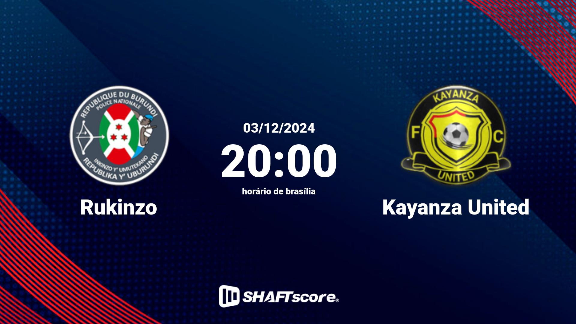 Estatísticas do jogo Rukinzo vs Kayanza United 03.12 20:00