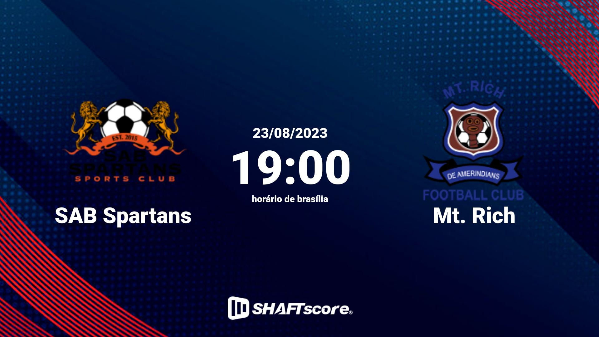 Estatísticas do jogo SAB Spartans vs Mt. Rich 23.08 19:00