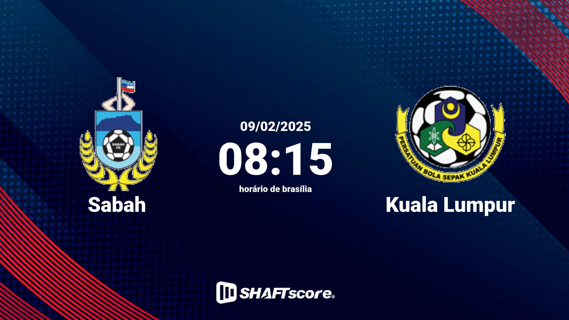 Estatísticas do jogo Sabah vs Kuala Lumpur 09.02 08:15