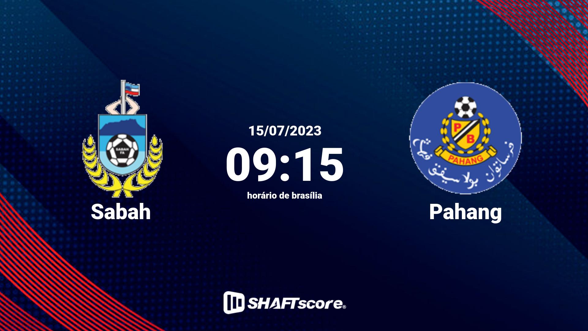 Estatísticas do jogo Sabah vs Pahang 15.07 09:15