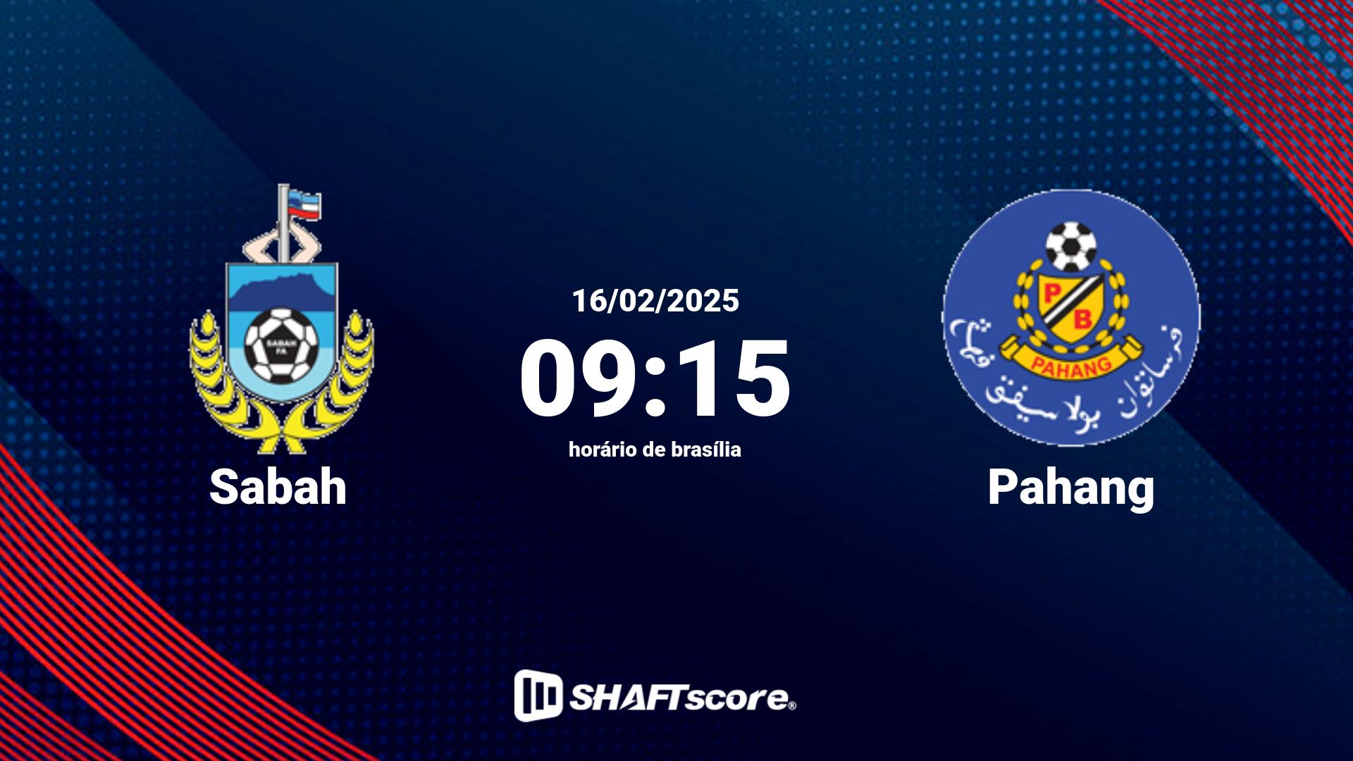 Estatísticas do jogo Sabah vs Pahang 16.02 09:15