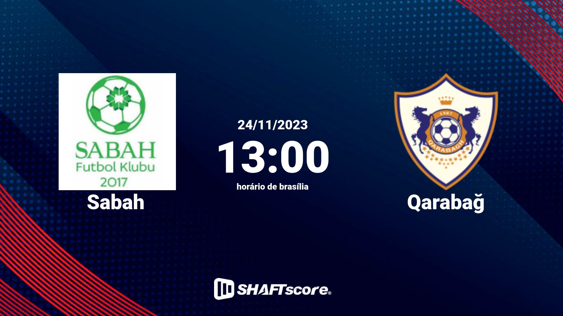 Estatísticas do jogo Sabah vs Qarabağ 24.11 13:00