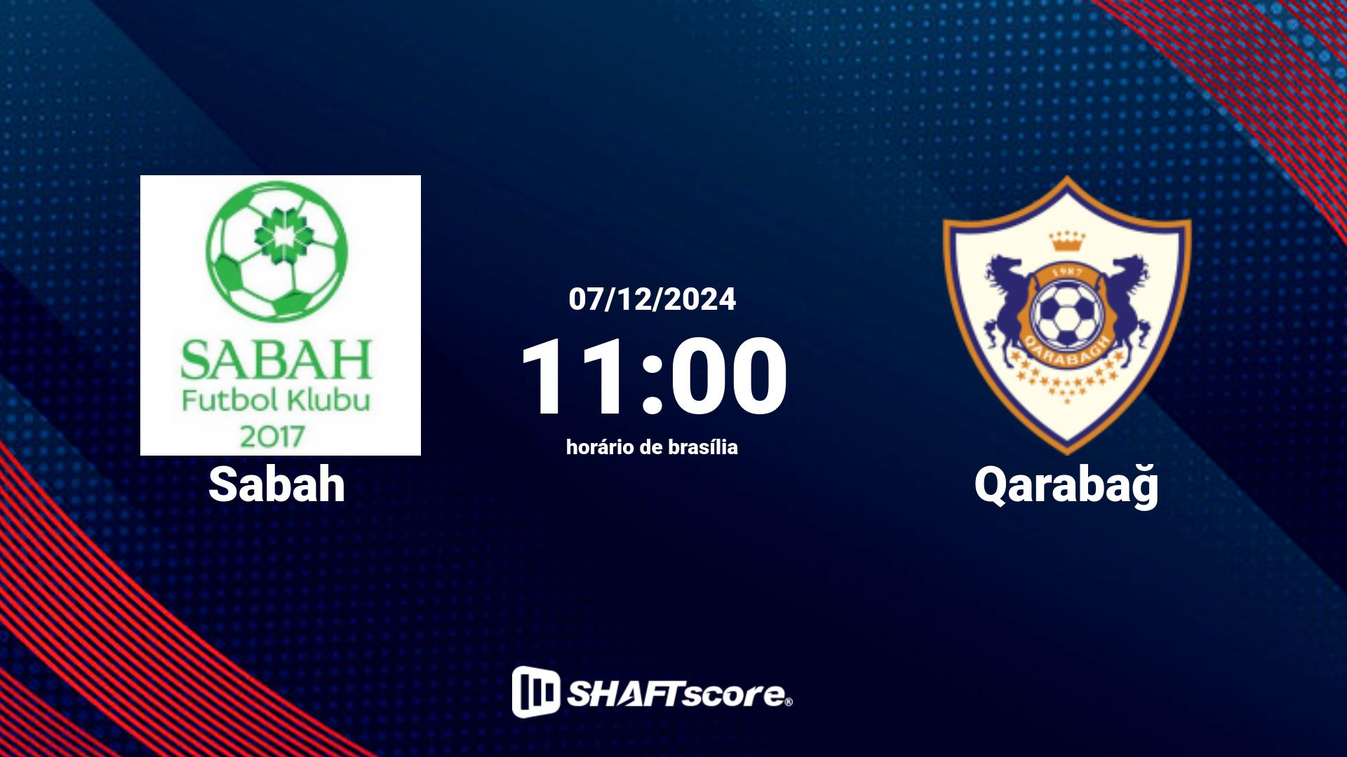 Estatísticas do jogo Sabah vs Qarabağ 07.12 11:00