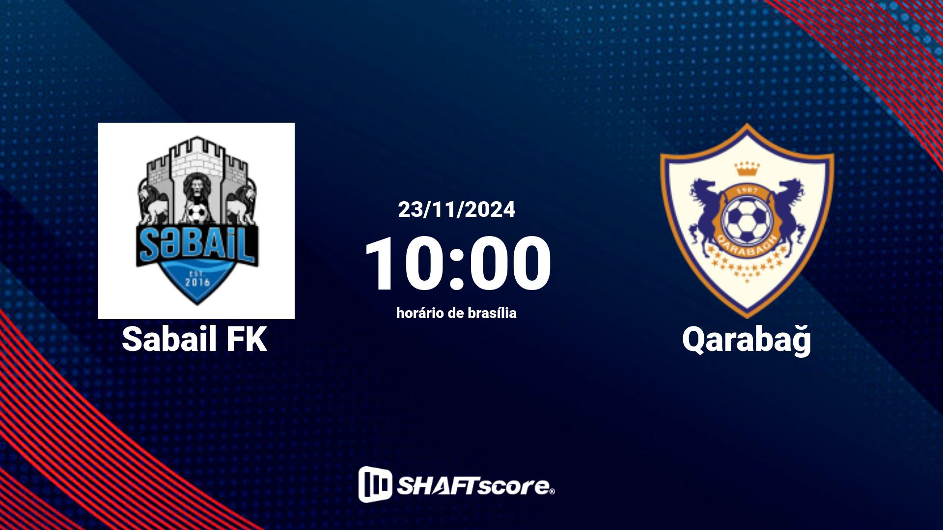 Estatísticas do jogo Sabail FK vs Qarabağ 23.11 10:00