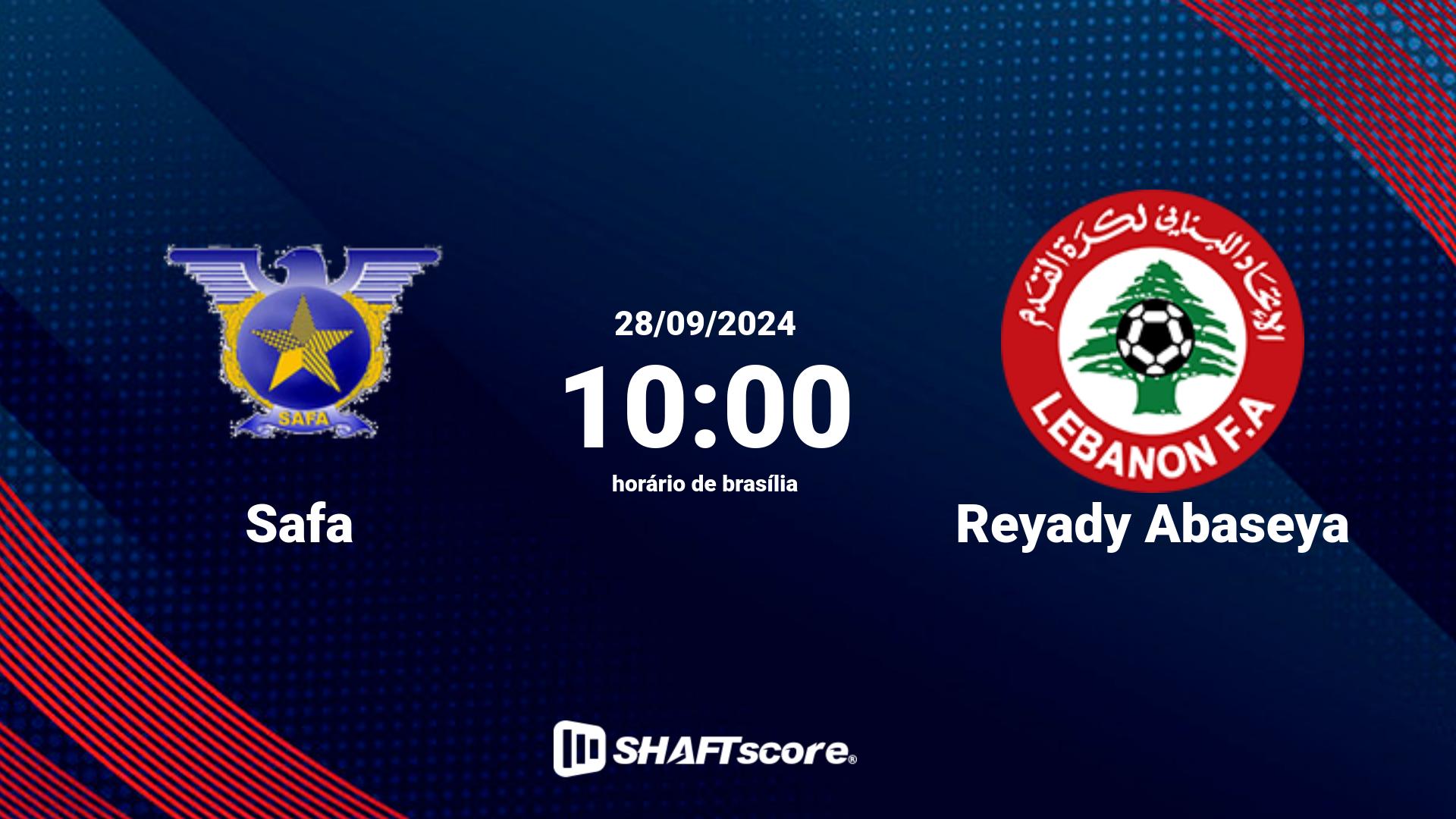 Estatísticas do jogo Safa vs Reyady Abaseya 28.09 10:00