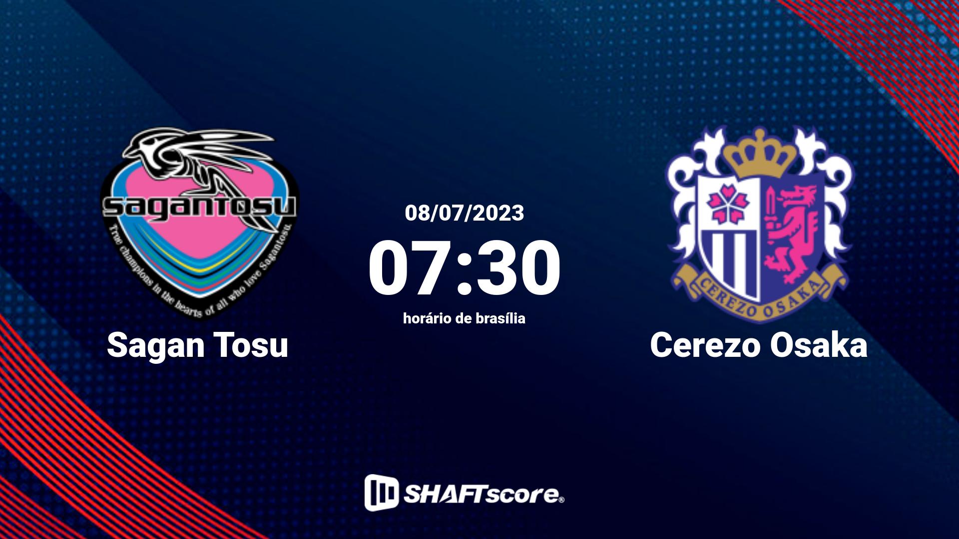 Estatísticas do jogo Sagan Tosu vs Cerezo Osaka 08.07 07:30