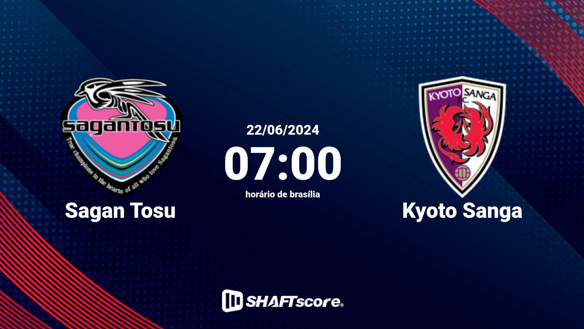 Estatísticas do jogo Sagan Tosu vs Kyoto Sanga 22.06 07:00