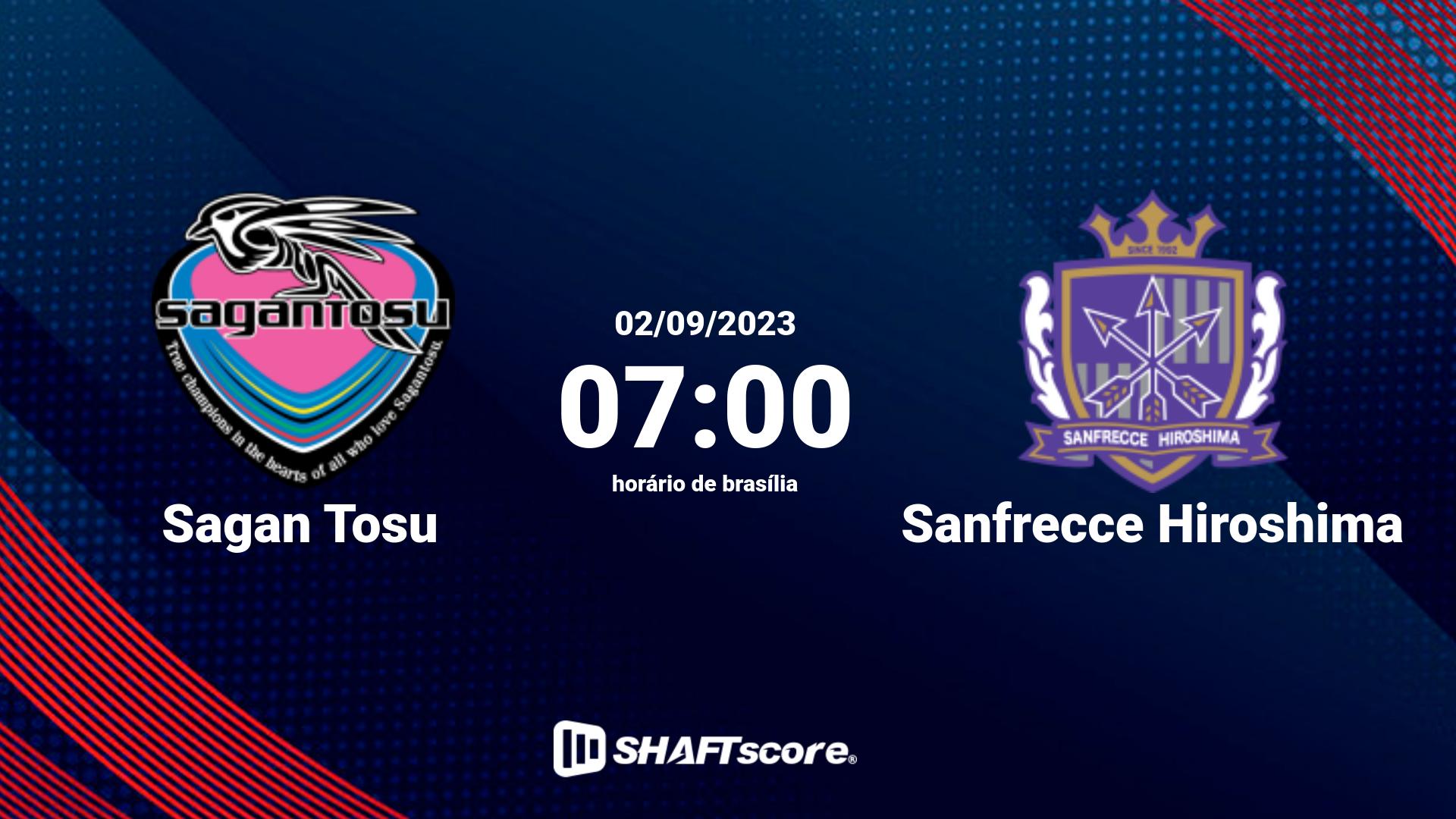 Estatísticas do jogo Sagan Tosu vs Sanfrecce Hiroshima 02.09 07:00