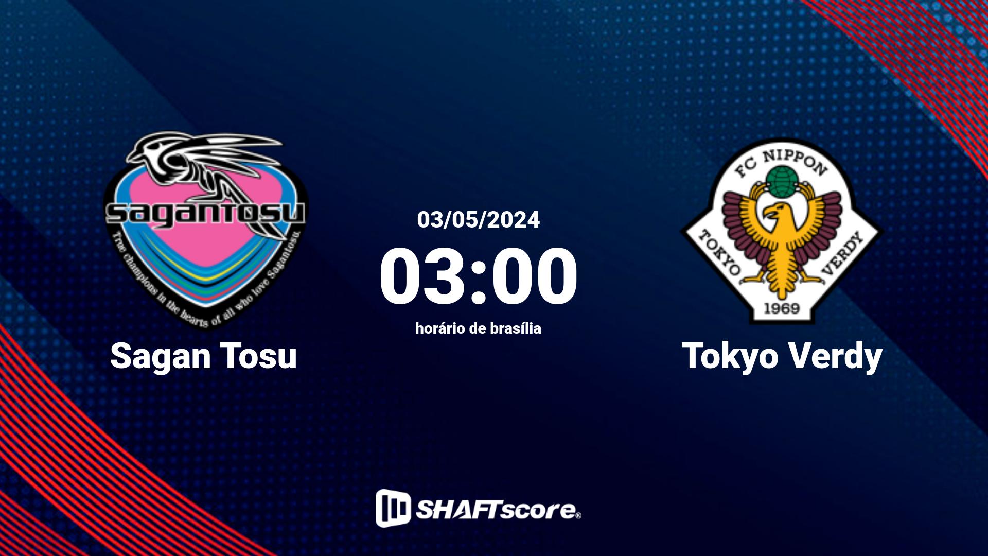 Estatísticas do jogo Sagan Tosu vs Tokyo Verdy 03.05 03:00