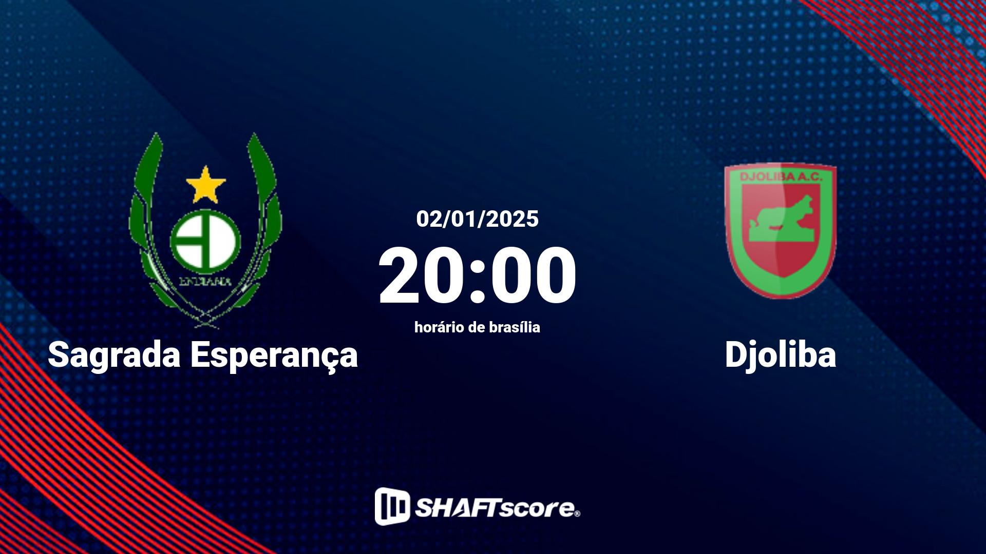 Estatísticas do jogo Sagrada Esperança vs Djoliba 02.01 20:00