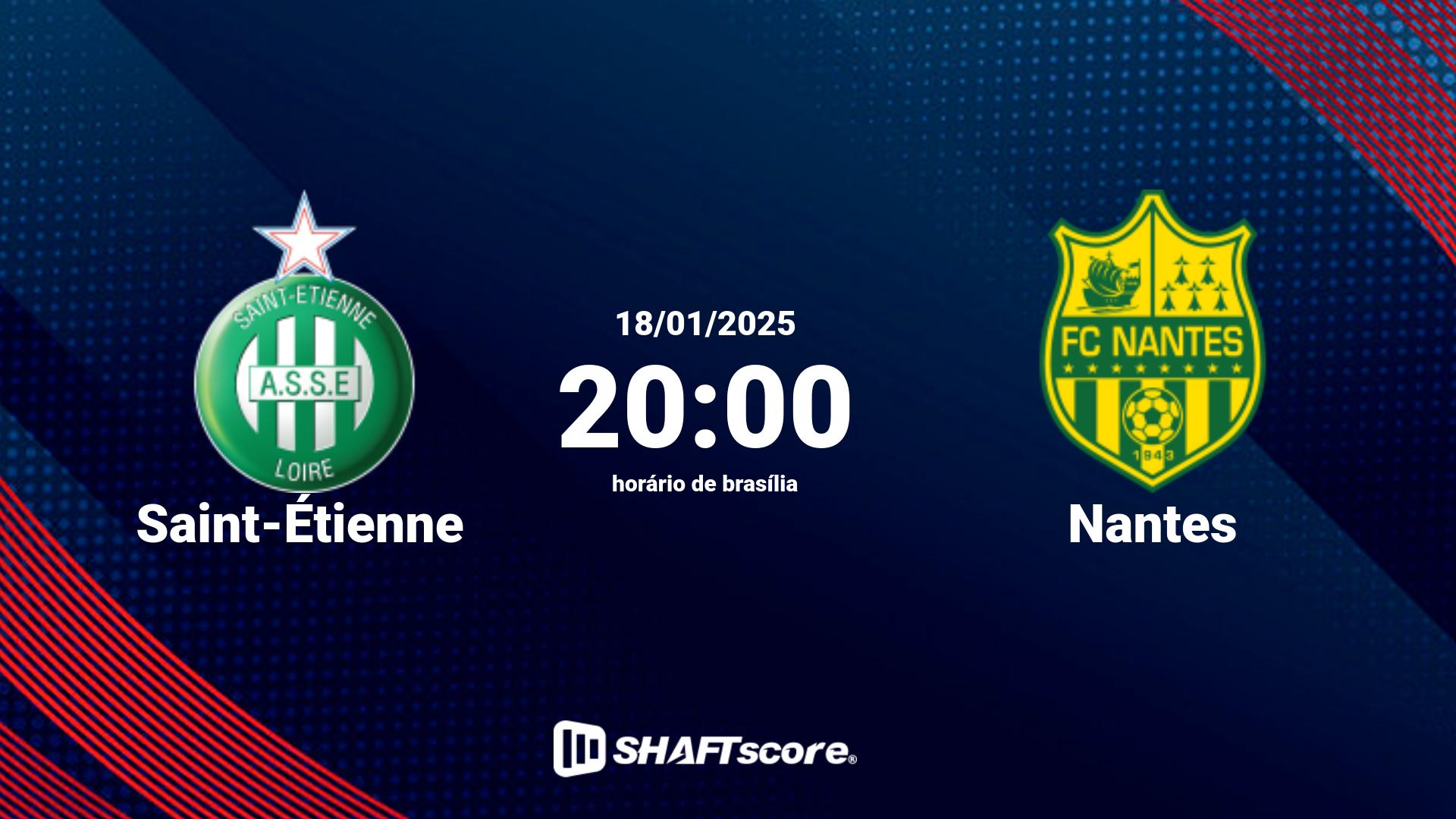 Estatísticas do jogo Saint-Étienne vs Nantes 18.01 20:00