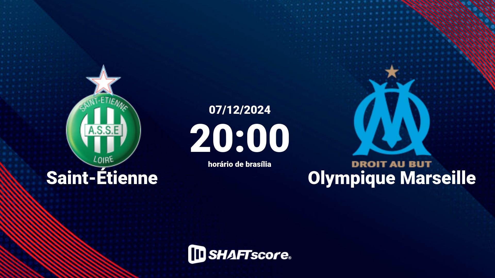 Estatísticas do jogo Saint-Étienne vs Olympique Marseille 07.12 20:00