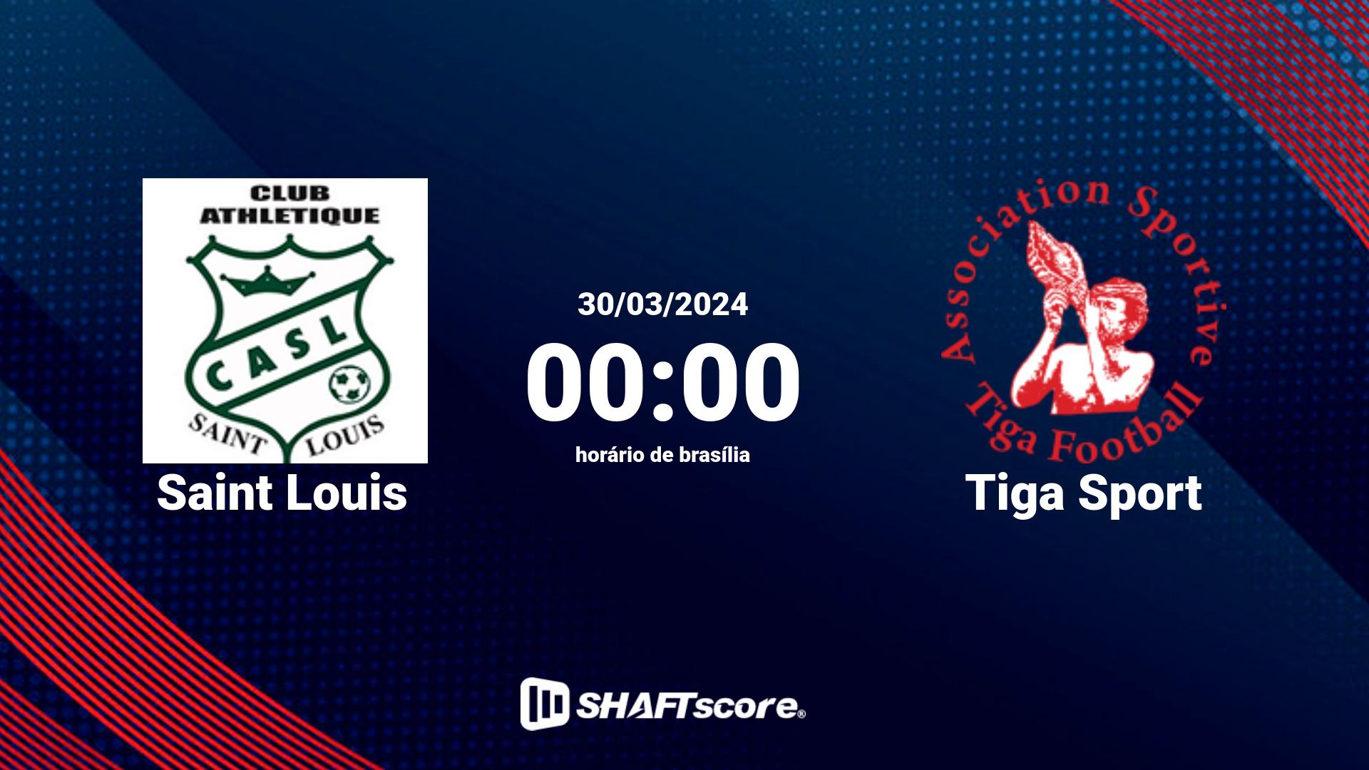 Estatísticas do jogo Saint Louis vs Tiga Sport 30.03 00:00