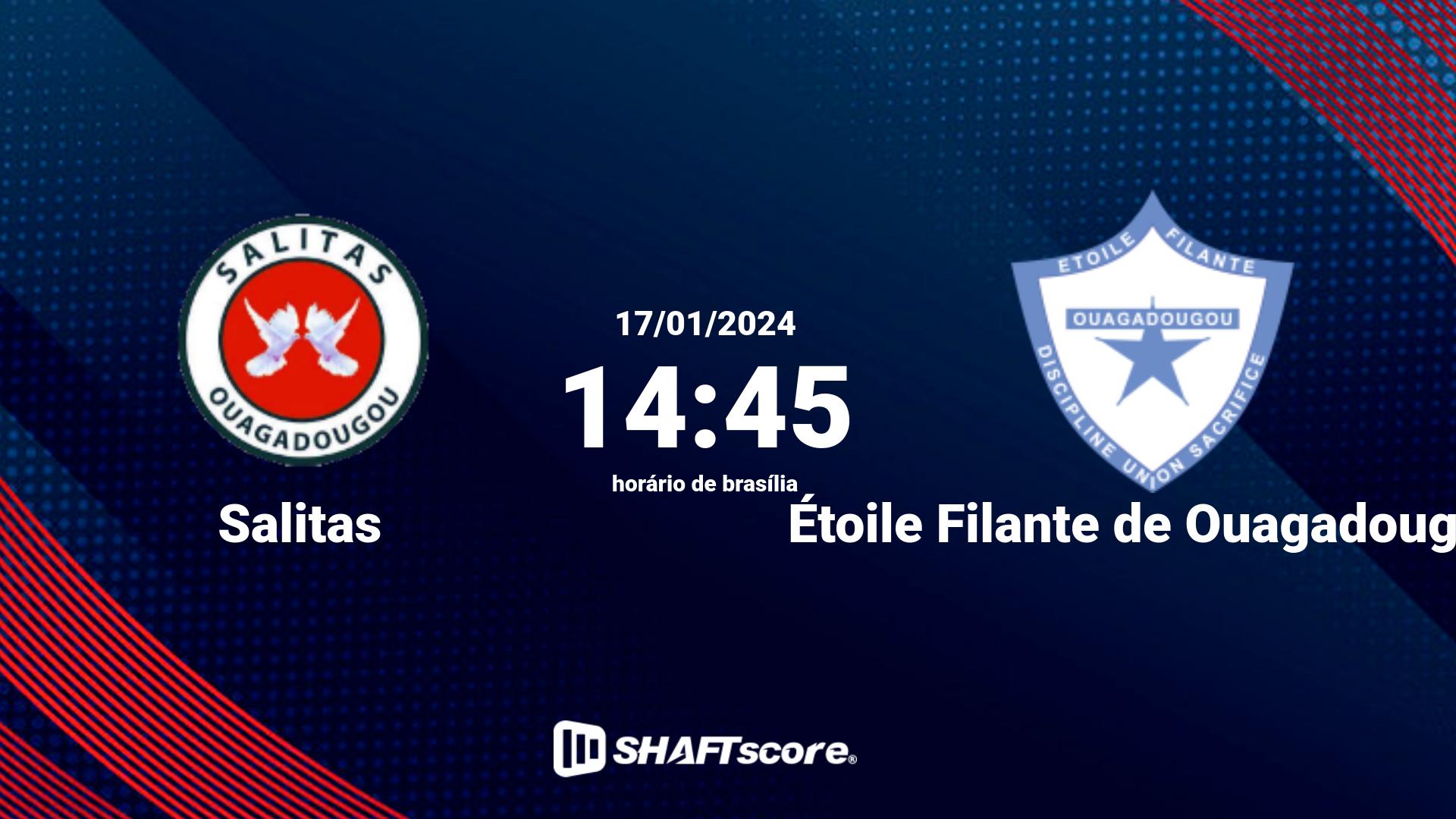 Estatísticas do jogo Salitas vs Étoile Filante de Ouagadougou 17.01 14:45