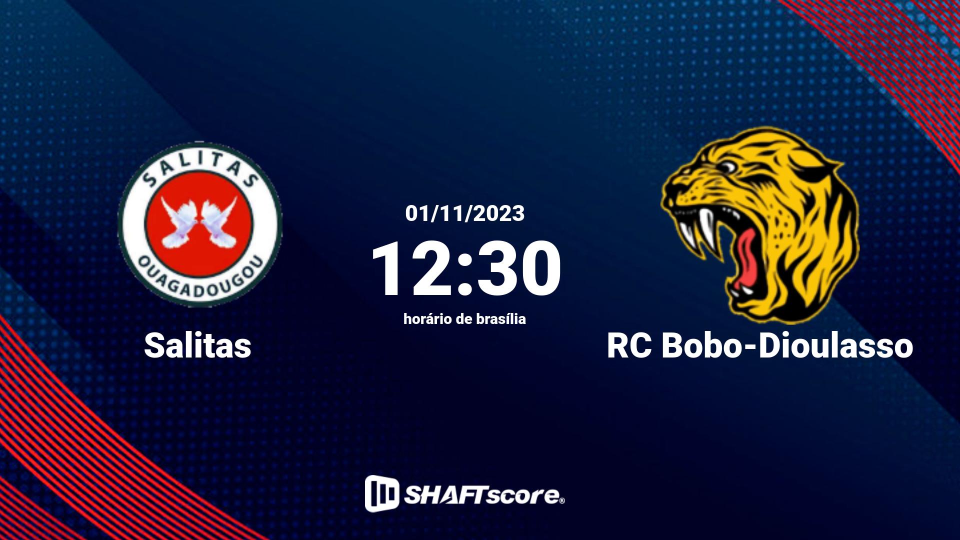 Estatísticas do jogo Salitas vs RC Bobo-Dioulasso 01.11 12:30