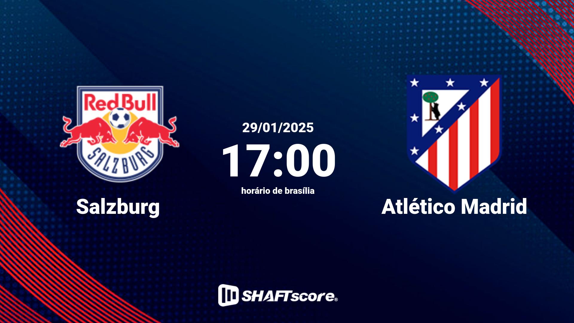 Estatísticas do jogo Salzburg vs Atlético Madrid 29.01 17:00