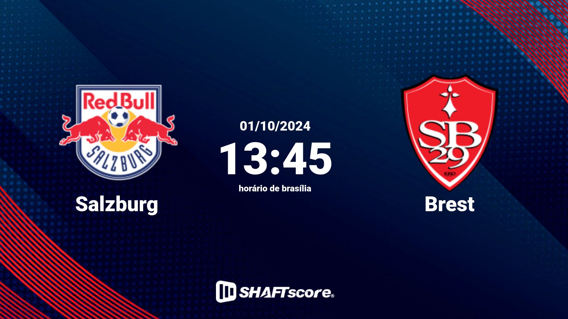 Estatísticas do jogo Salzburg vs Brest 01.10 13:45