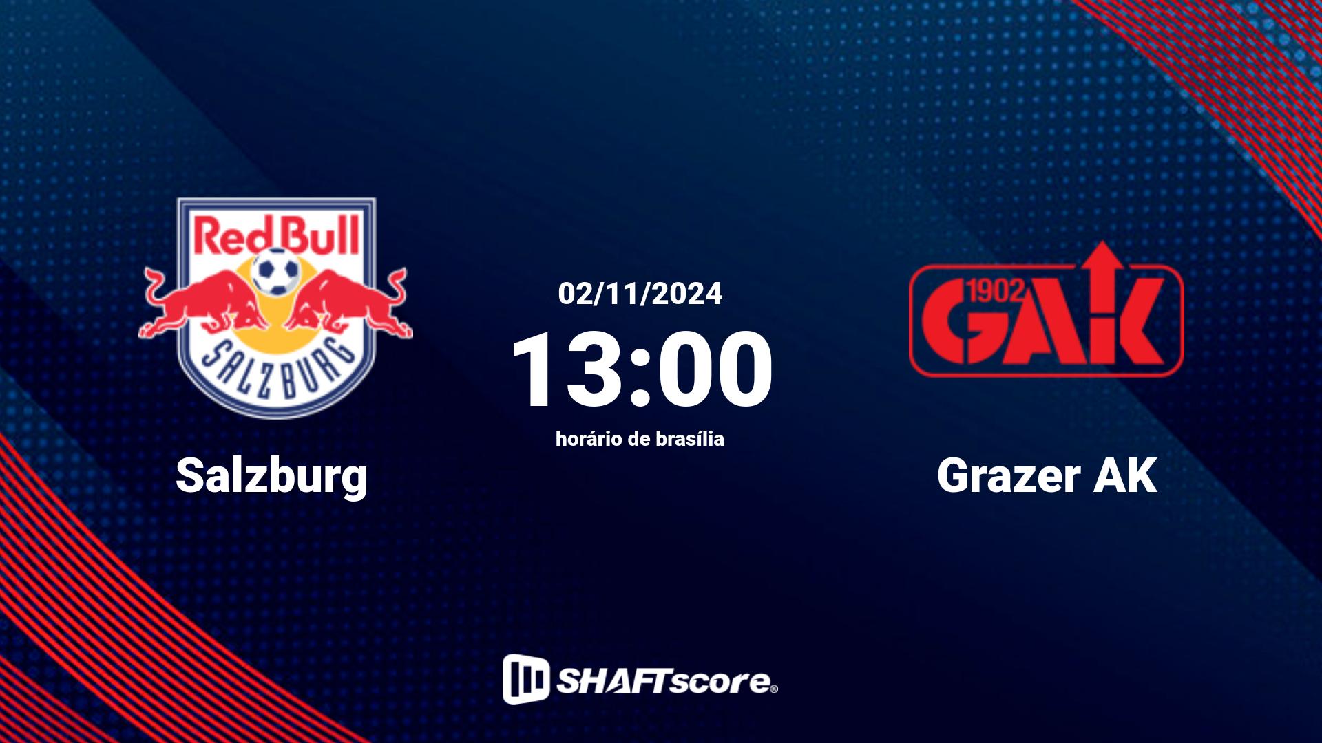 Estatísticas do jogo Salzburg vs Grazer AK 02.11 13:00