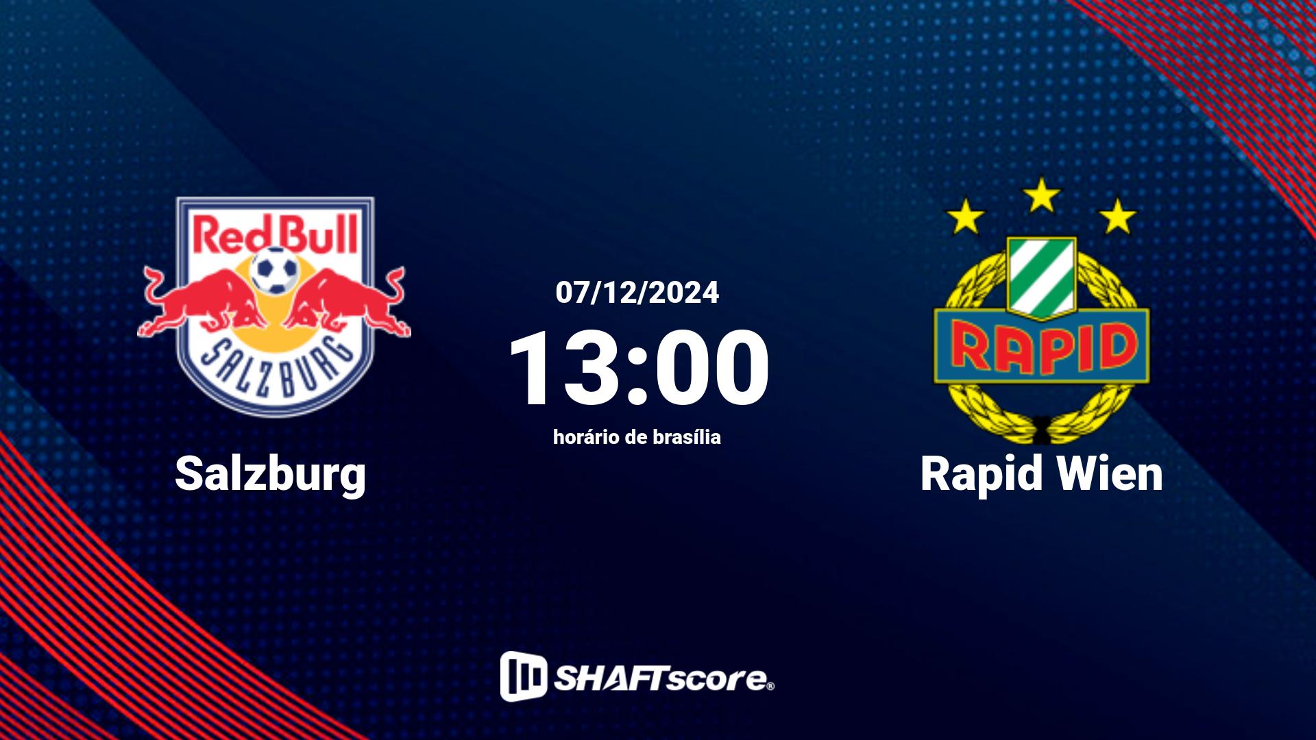 Estatísticas do jogo Salzburg vs Rapid Wien 07.12 13:00