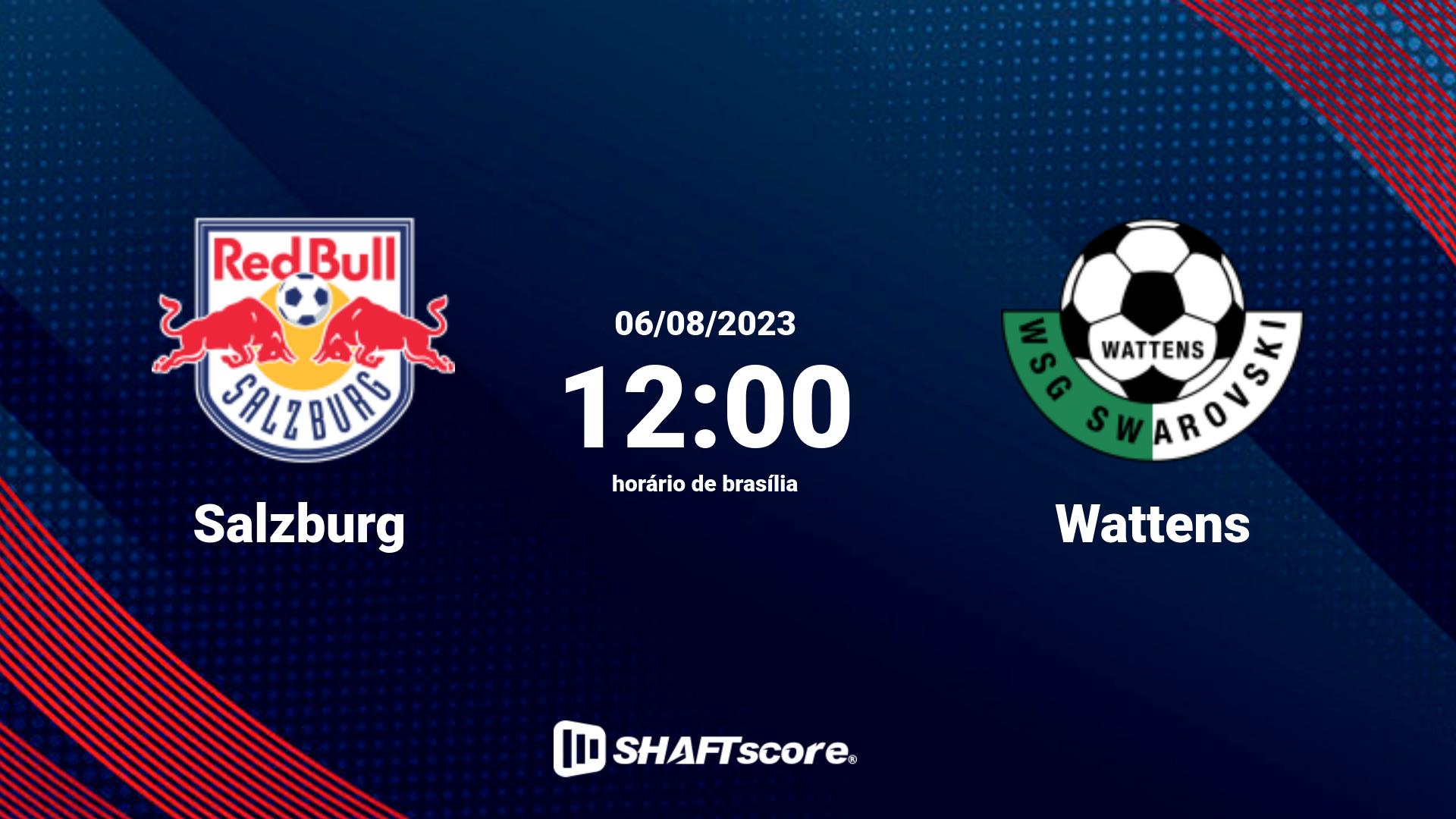 Estatísticas do jogo Salzburg vs Wattens 06.08 12:00