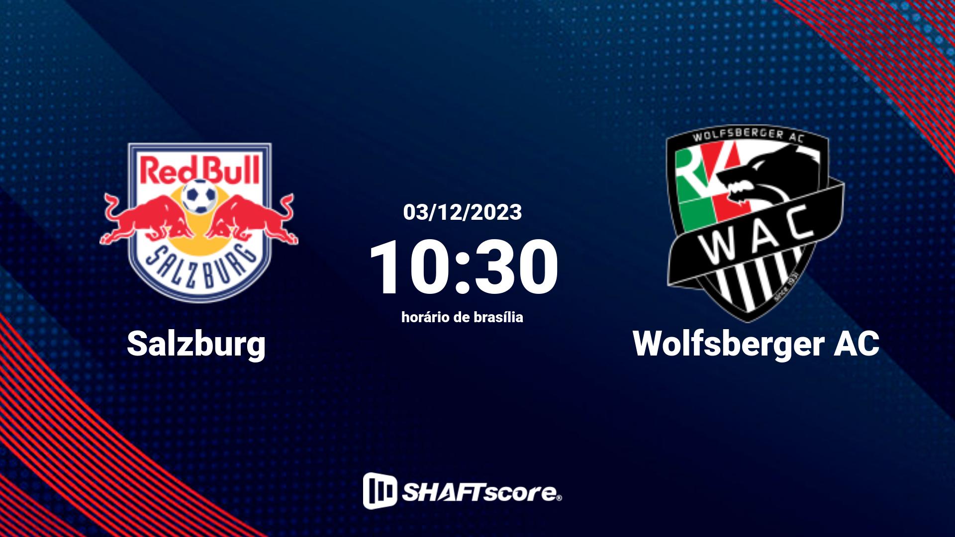 Estatísticas do jogo Salzburg vs Wolfsberger AC 03.12 10:30