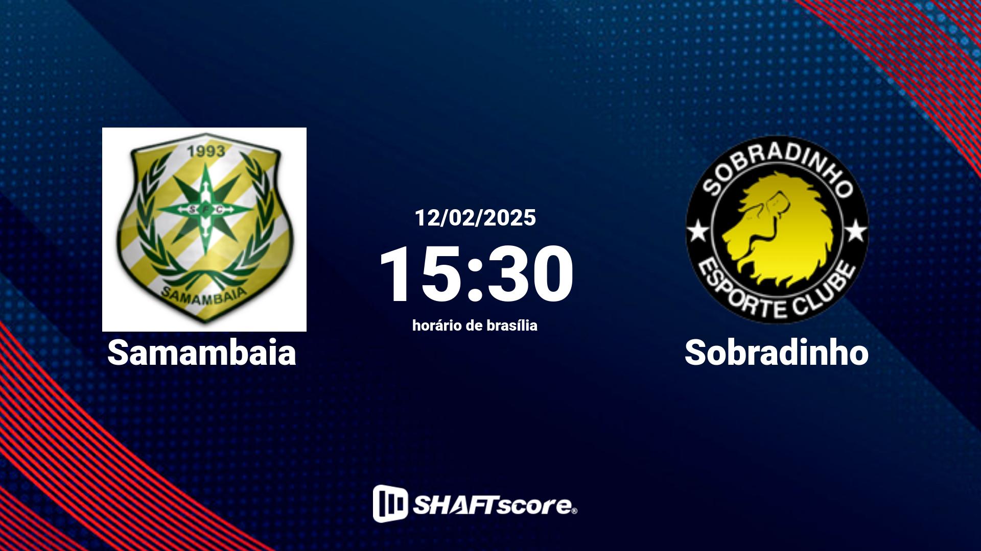 Estatísticas do jogo Samambaia vs Sobradinho 12.02 15:30