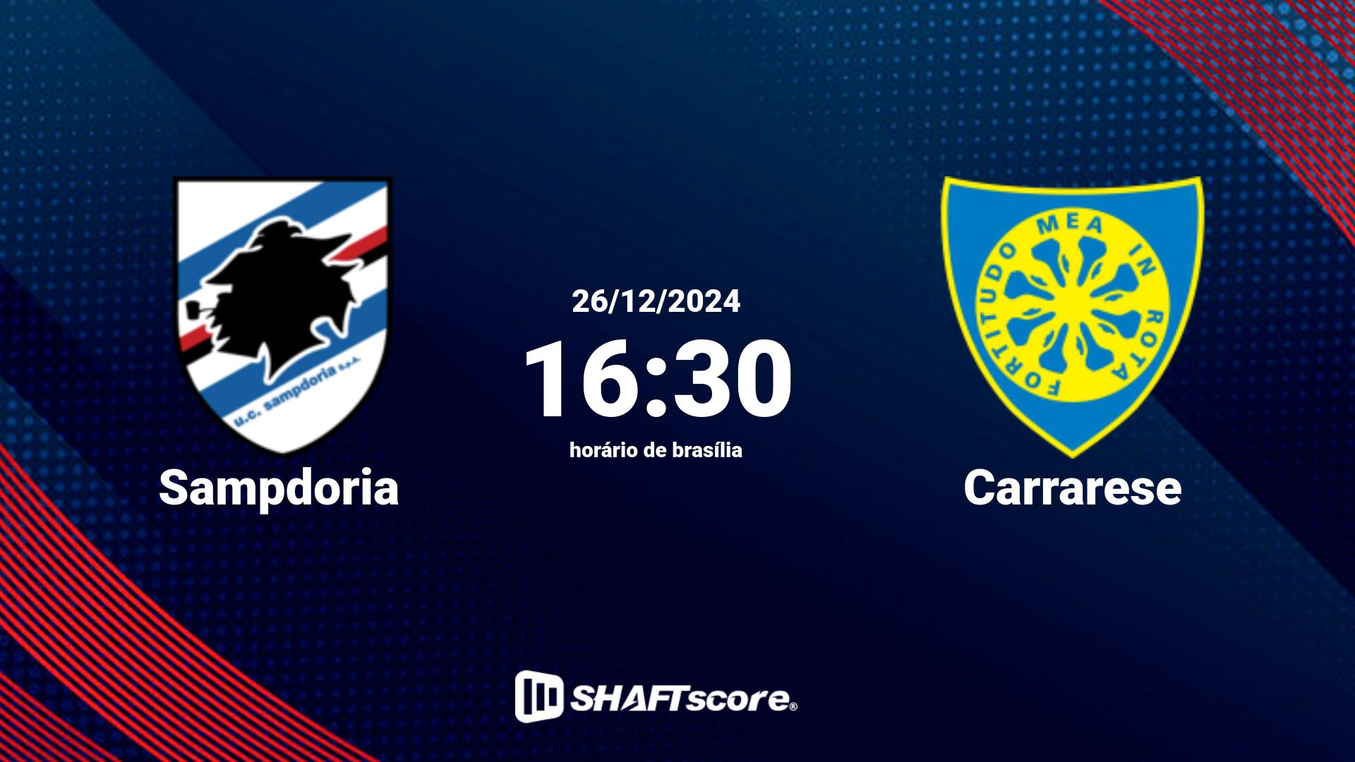 Estatísticas do jogo Sampdoria vs Carrarese 26.12 16:30