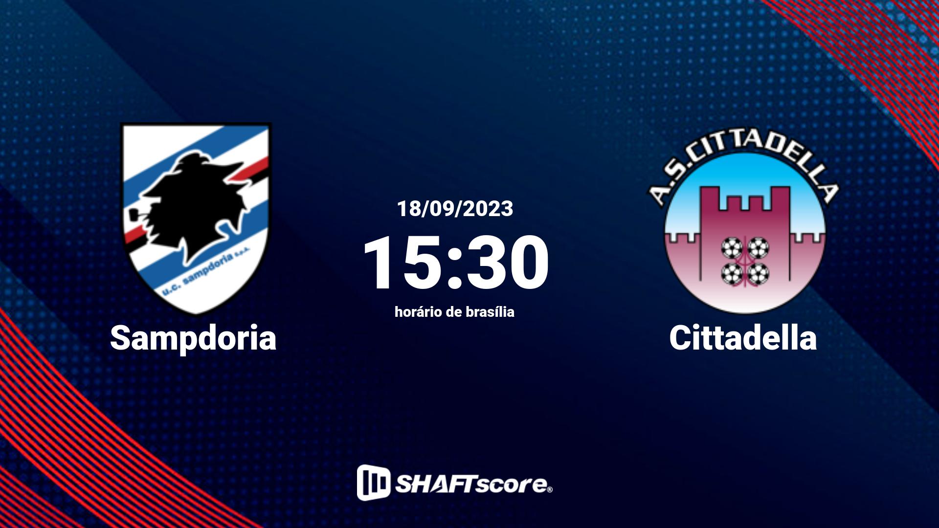 Estatísticas do jogo Sampdoria vs Cittadella 18.09 15:30